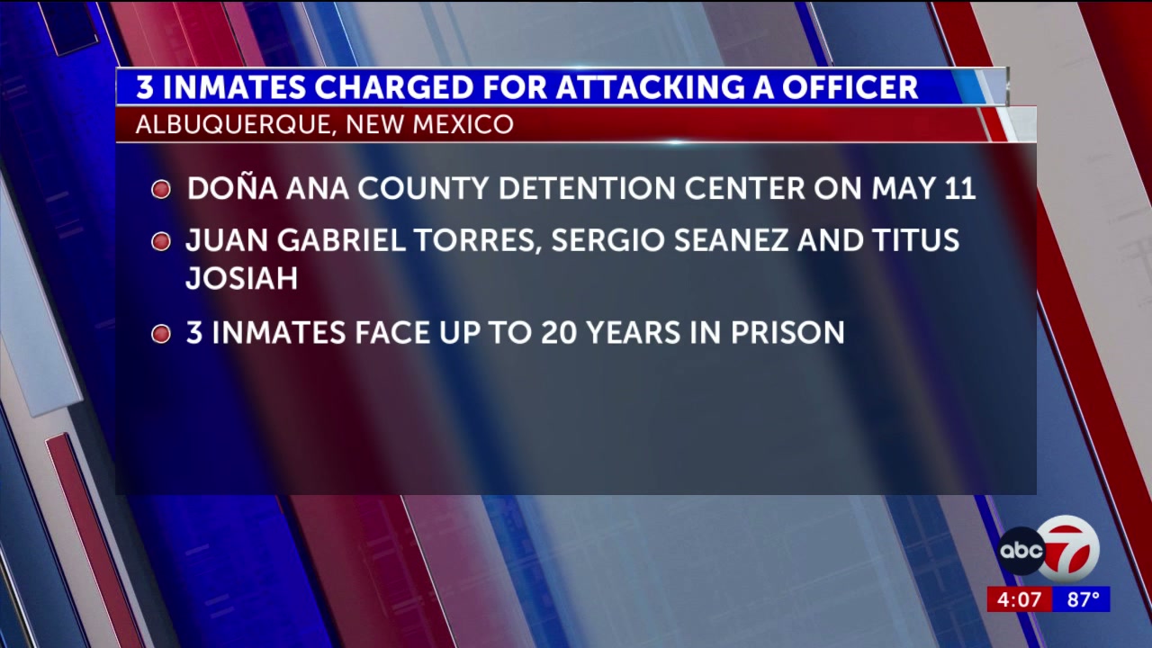3 inmates charged for allegedly attacking