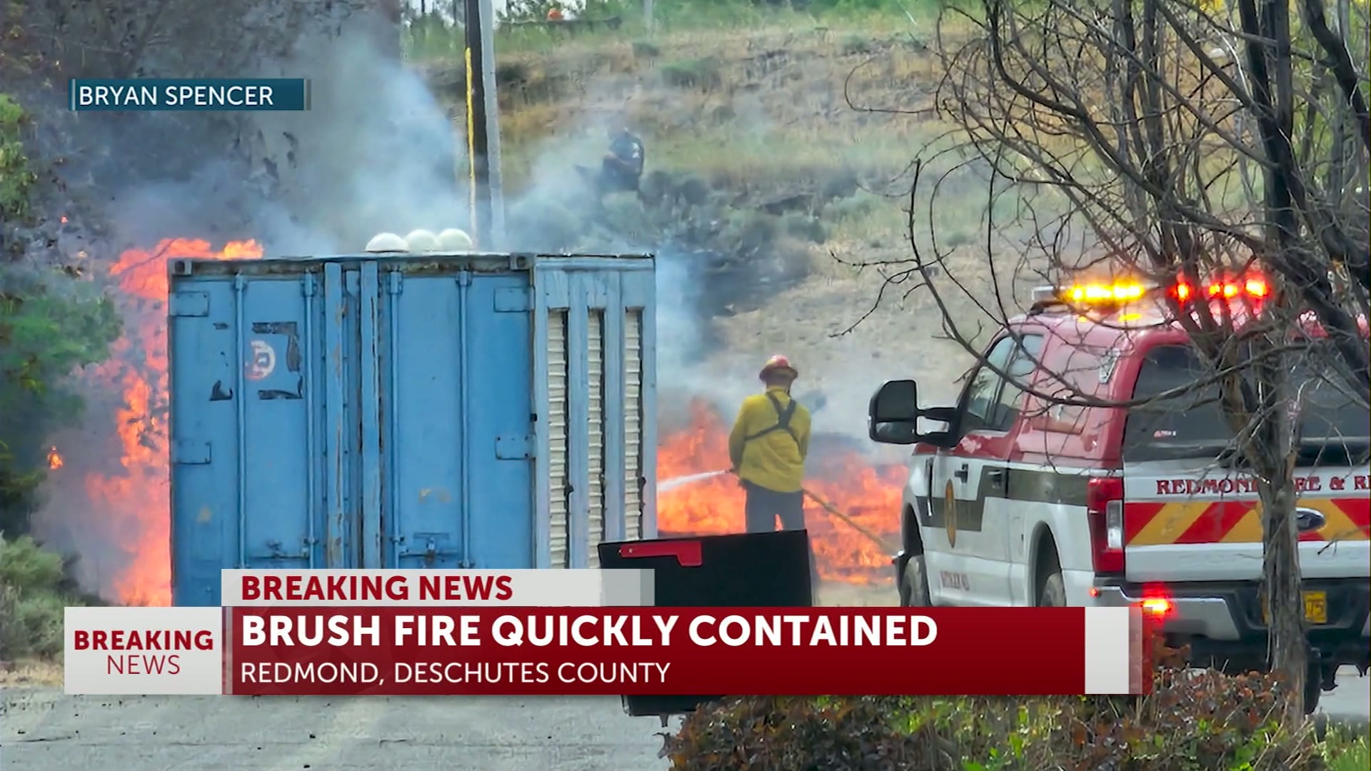 Failed power transformer along Highway 97 cause of Redmond vegetation fire