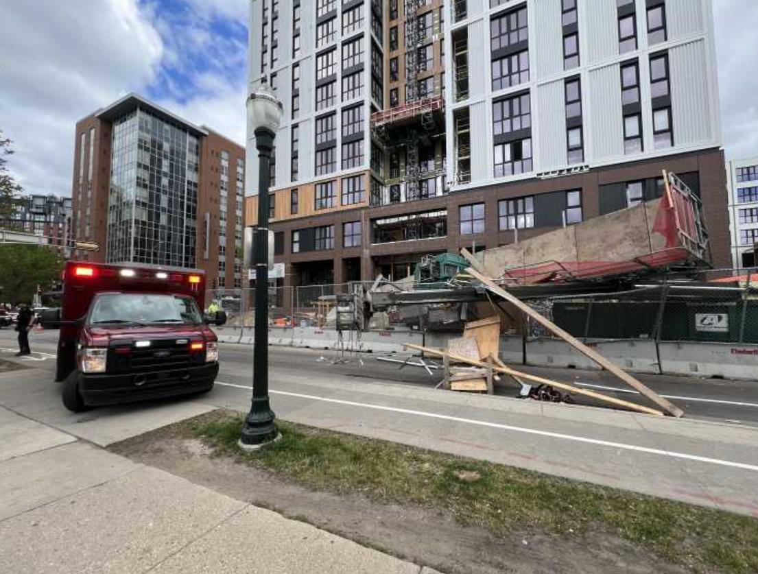 Firefighters in Madison said a construction worker is alive after falling approximately 30 feet from a building.