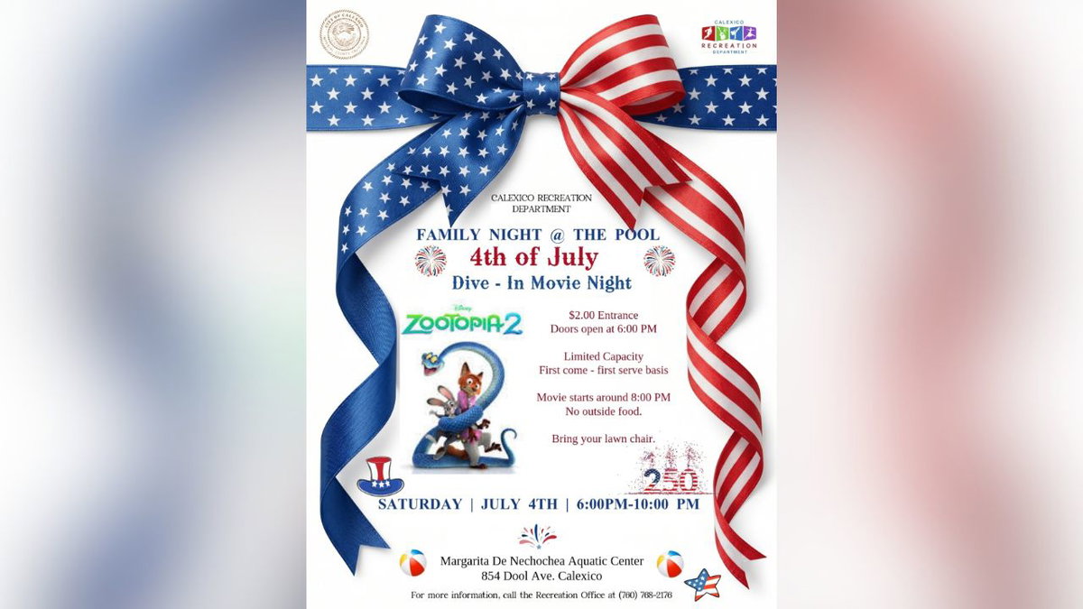 City of Calexico to host Family Night at the Pool – Dive-In Movie Night