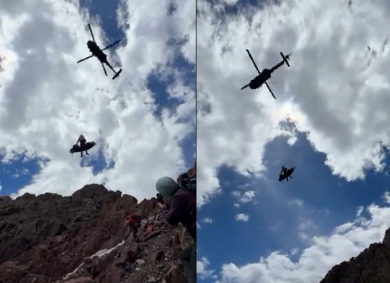 The Army National Guard says the man was hoisted at 14