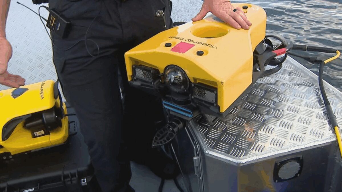 This is an underwater robot and drone equipped not just with sonar