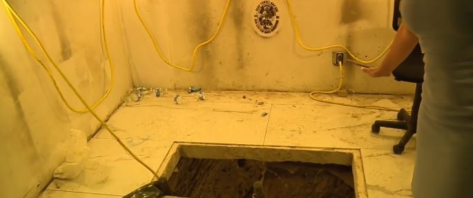 Four men were arrested and charged in connection with a suspected drug smuggling tunnel that was discovered beneath a store called Buy 4 Less in a shopping center just feet from the Otay Mesa Port of Entry.