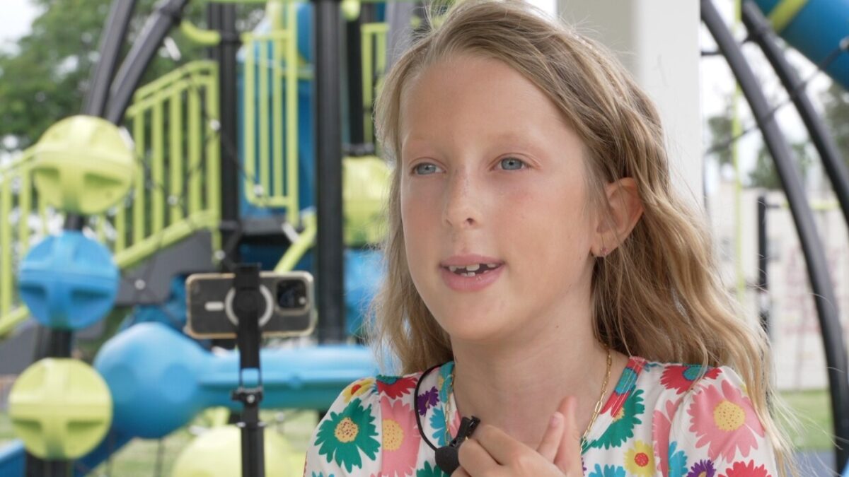 Eight-year-old Clara Riebe invented a dice game to solve a problem many families face on long road trips: too much screen time.