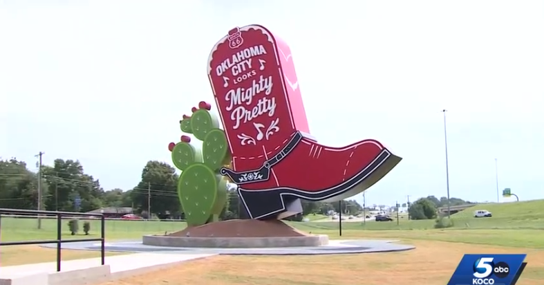 Oklahoma City unveiled a 35-foot-tall cowboy boot sculpture outside the National Cowboy and Western Heritage Museum