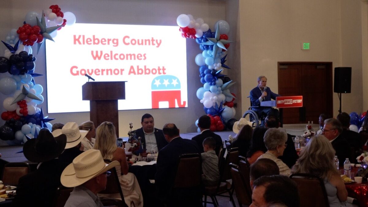 Texas Gov. Greg Abbott delivered the keynote address at the Kleberg County Republican Party's Lincoln Reagan Dinner at the Caesar Kleberg Wildlife Center on Friday evening