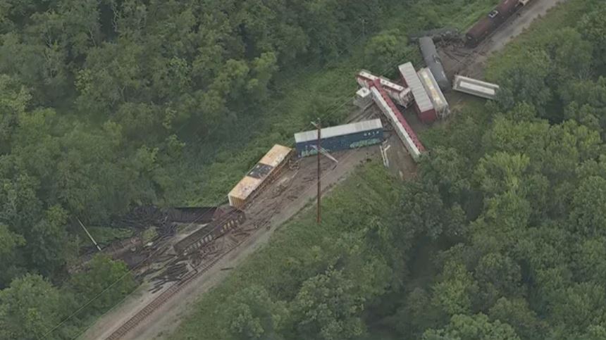 A train derailment in Feasterville