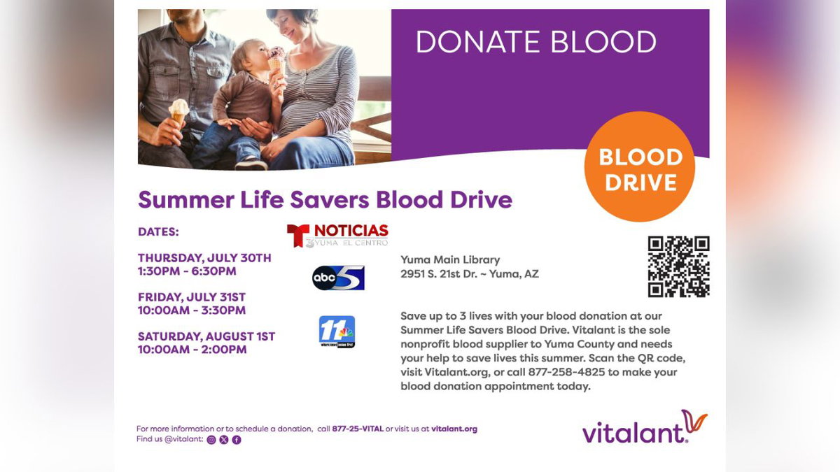 Vitalant to host Summer Life Savers Drive