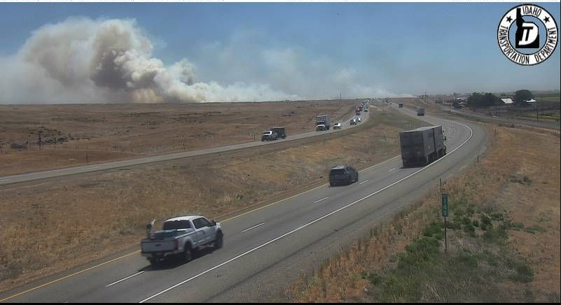 Wind-driven wildfire closes Highway 46 near Wendell