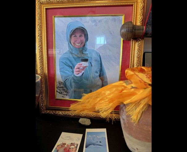 A picture of Shelley Johannesen at David Ashley's home in Kamas
