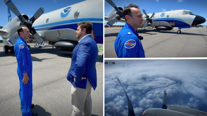 The iconic NOAA Hurricane Hunter aircraft