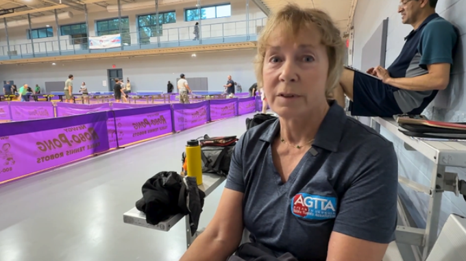 Linda Bramhall was diagnosed with Parkinson's disease eight years ago and uses the sport of table tennis as physical therapy.