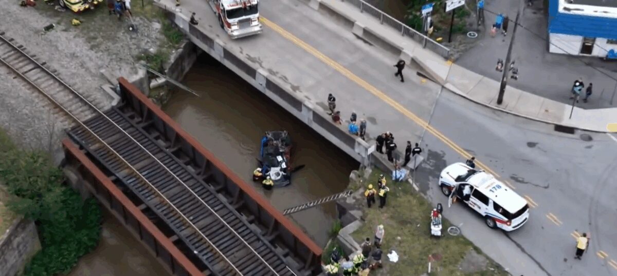 A man has died after his vehicle flipped into a creek.