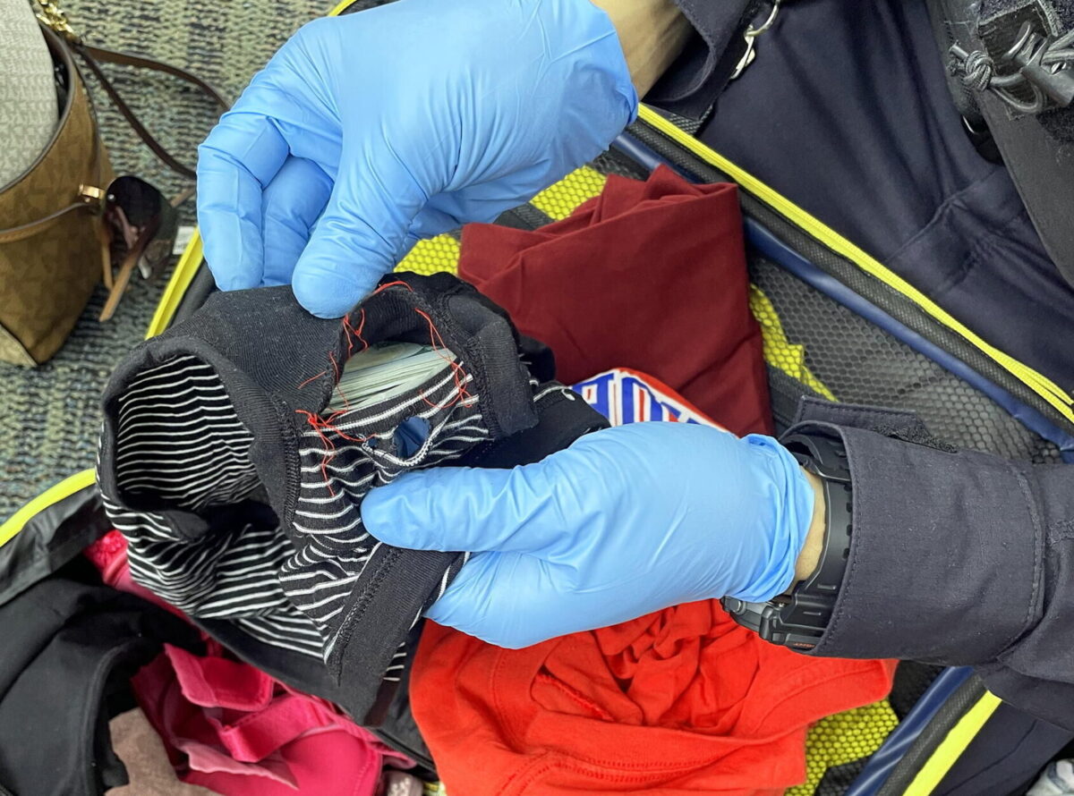 Money hidden in underwear seized by U.S. Customs and Border Protection officers at Dulles Airport on May 23