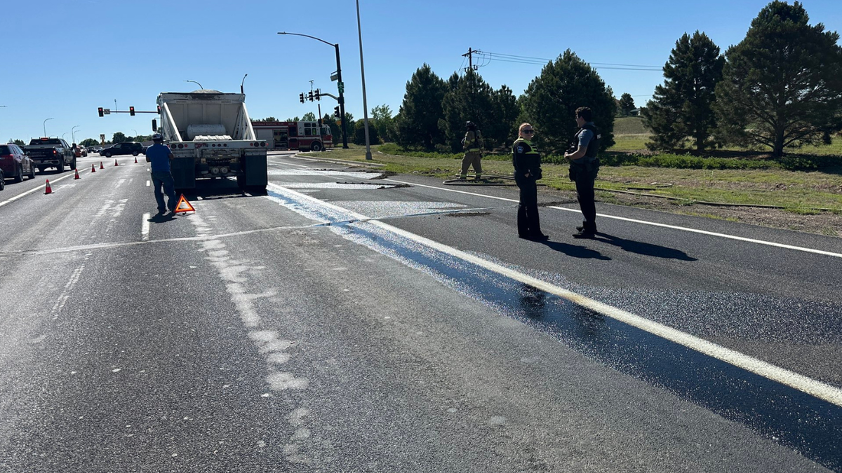 First responders working hazmat incident