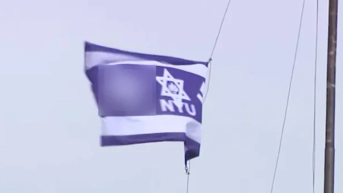 A flag showing swastikas was raised on the campus of New York University of May 13.
