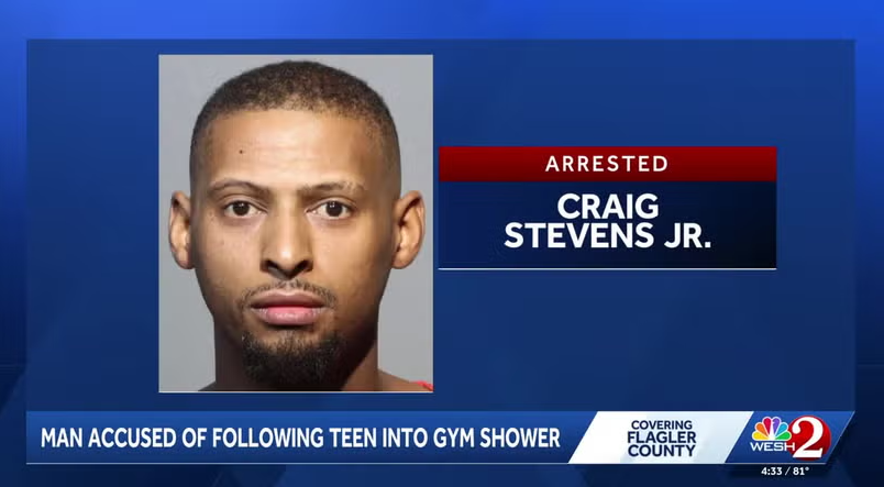 Craig Stevens Jr. was accused of exposing himself to a 15-year-old boy and attempting to enter the teen’s shower at a Planet Fitness gym in Palm Coast.