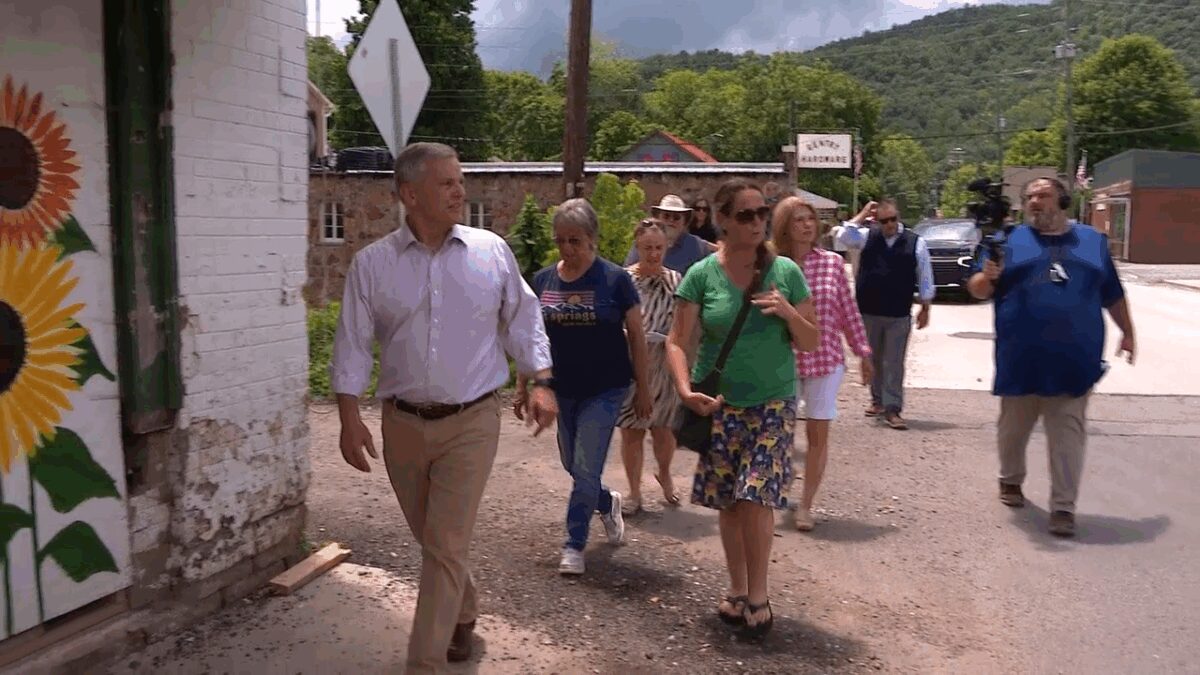 File - Governor Josh Stein visits Hot Springs