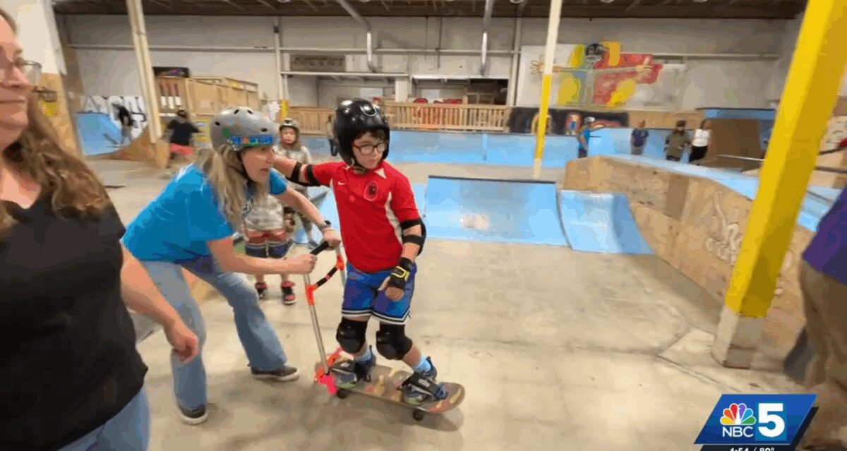 About a dozen participants who are blind or visually impaired are learning how to skateboard.