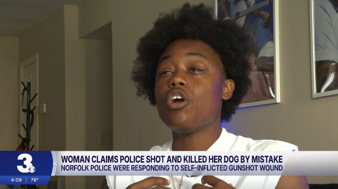Alizana Cummings says she watched her dog take her last breath after a police officer entered her apartment by mistake and opened fire.