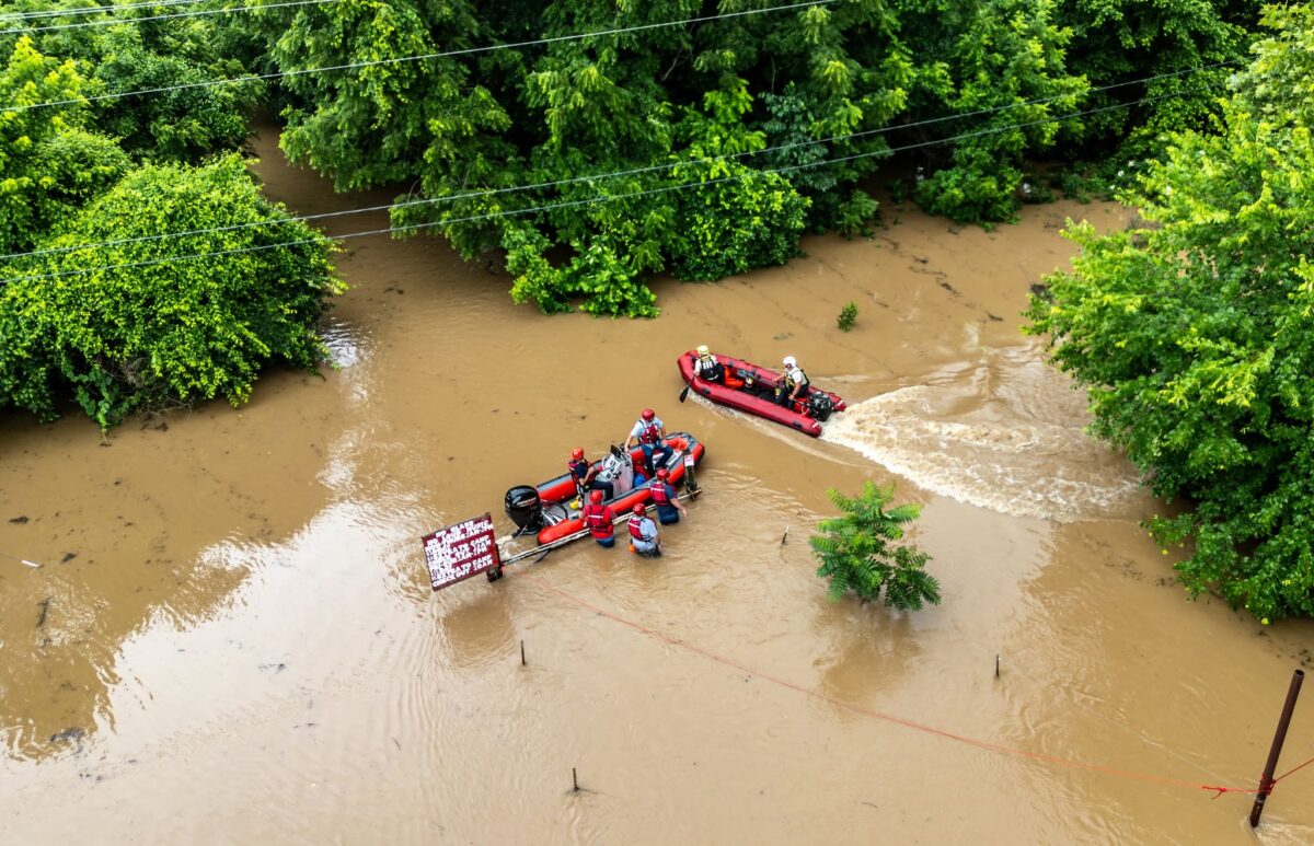 First responders rescued 15 people camping in Cherokee County as floodwaters began to rise early Sunday morning.