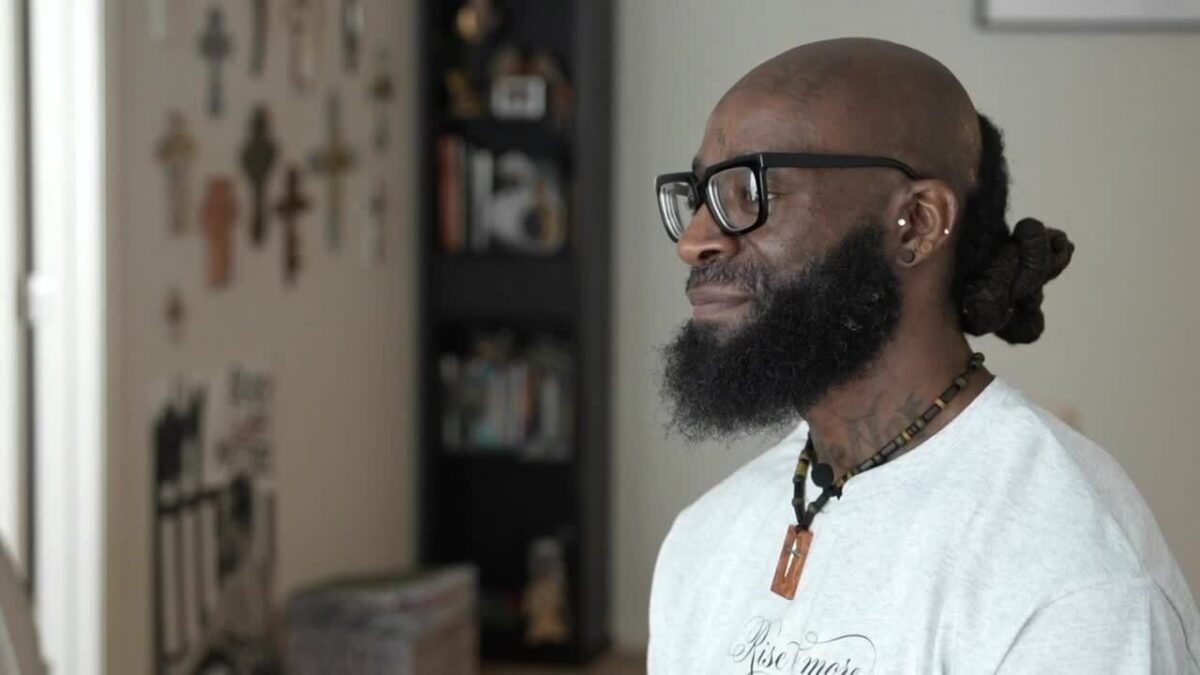 Jerrod Buford uses art to heal after spending years in prison.