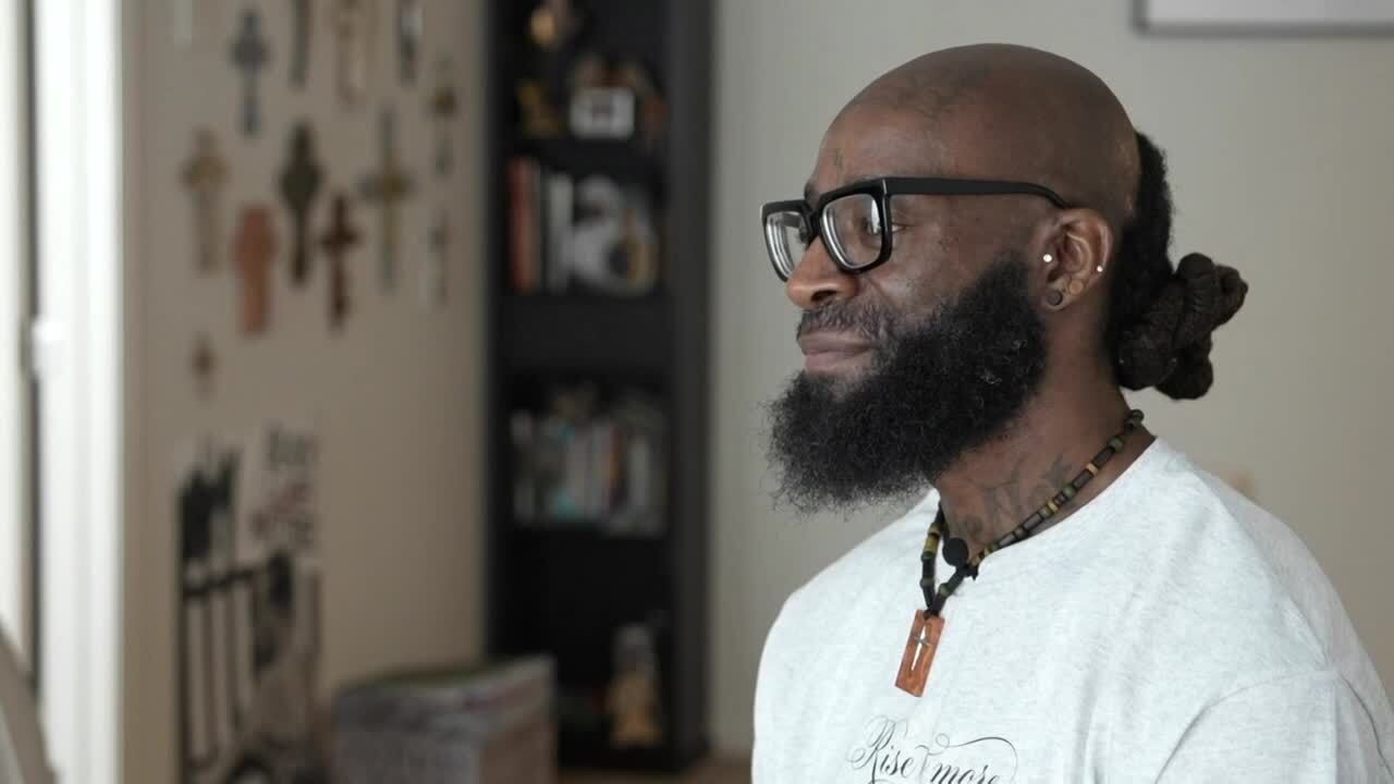 Jerrod Buford uses art to heal after spending years in prison.