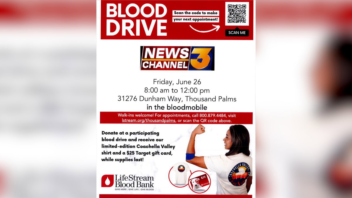 News Channel 3 hosting blood drive on Friday