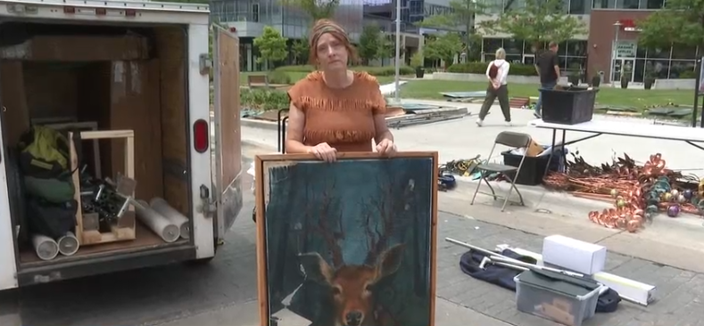 Dozens of artists at the Omaha Art Fair had their work destroyed by severe storms that rolled through the area on Saturday morning.