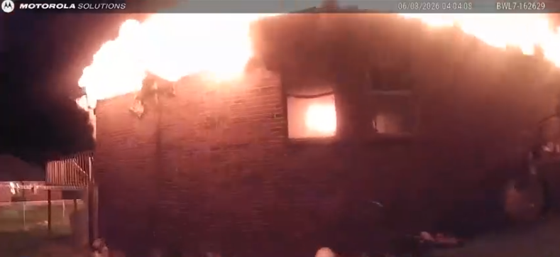 Bodycam footage shows a Crawford County deputy go into a burning home twice to try to rescue a woman.
