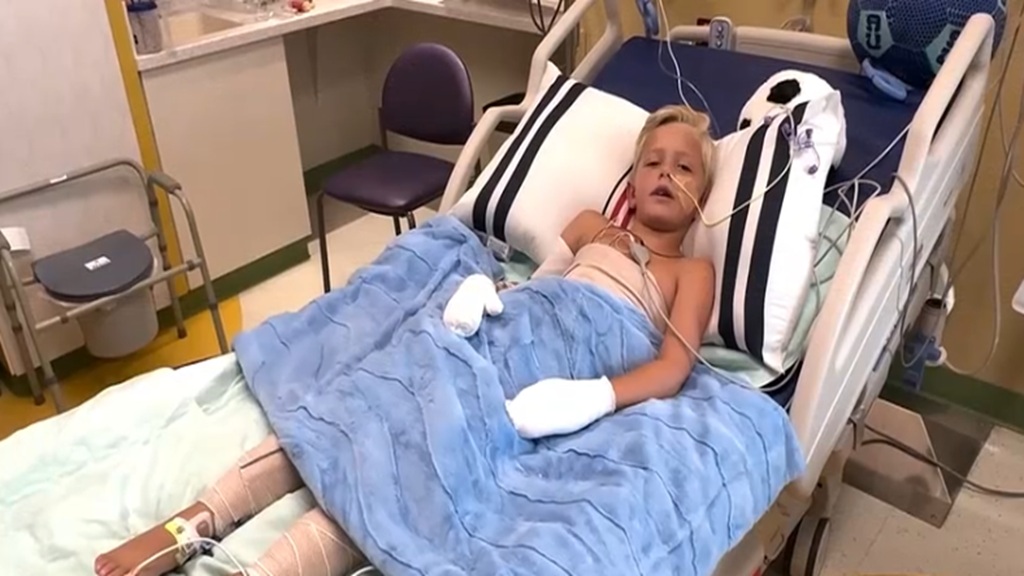 A young Kansas City fan of Argentina's superstar Lionel Messi is on the road to recovery after accidentally falling into a fire pit Saturday.