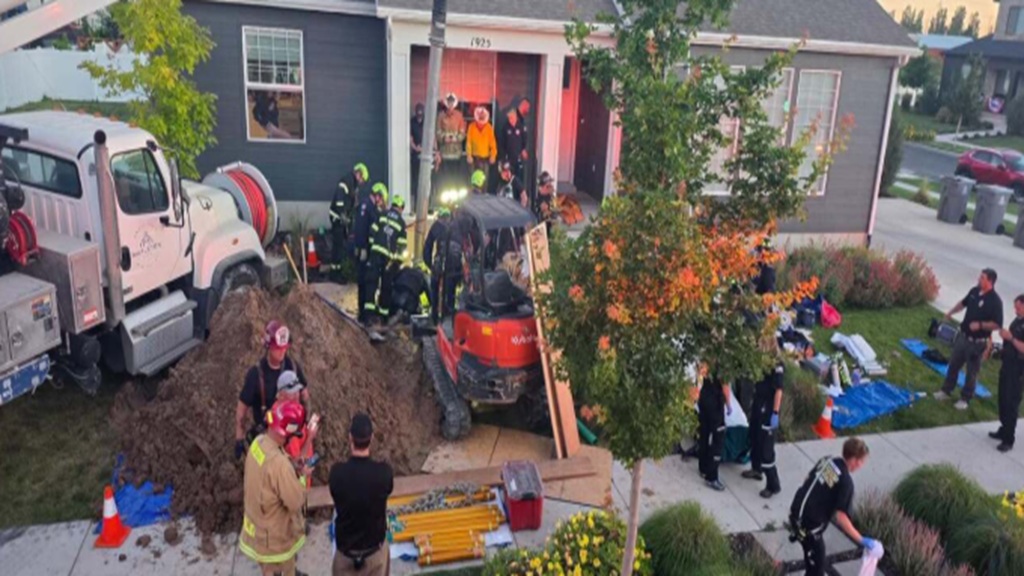 Rescuers said the 24-year-old man was around 9 feet below the ground.