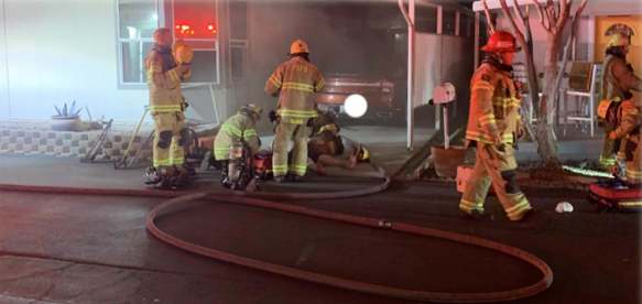 Kitchen fire in Palm Springs mobile home sends two residents to hospital
