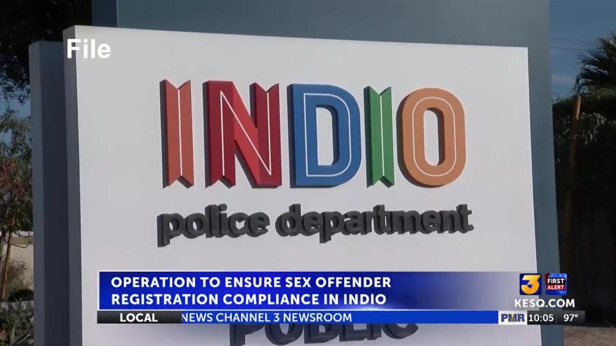 Registered sex offender compliance operation in Indio leads to two arrests