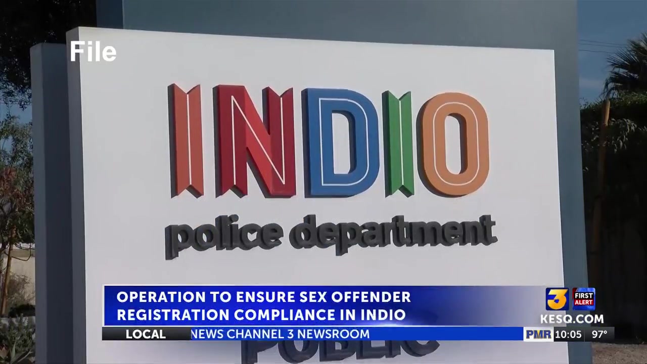 Registered sex offender compliance operation in Indio leads to two arrests