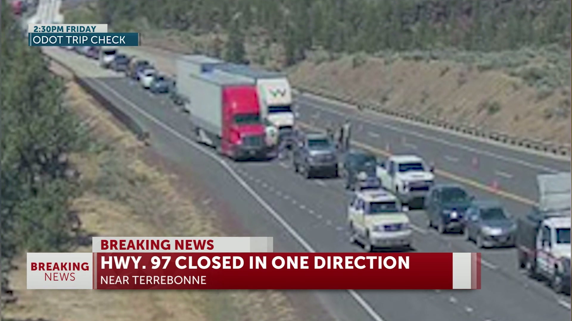 US-97 opens after being closed from serious 2-vehicle crash