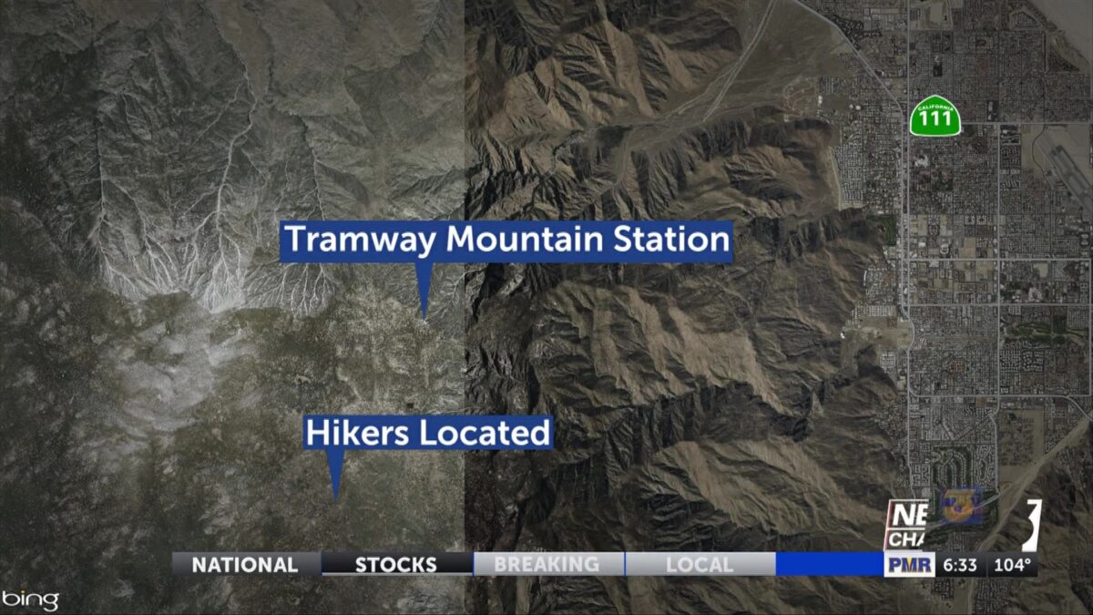 Three hikers rescued near Palm Springs Aerial Tramway