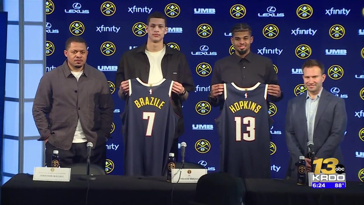 The Nuggets introduce their draft picks to Nuggets Nation