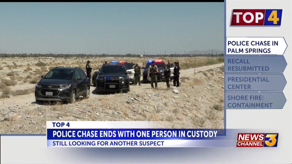Stolen vehicle pursuit ends with arrest in Palm Springs area