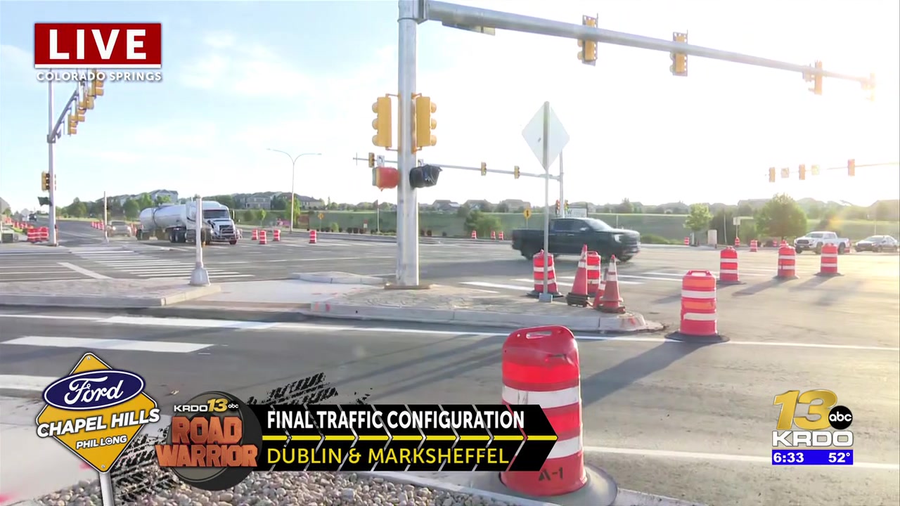 Busy Dublin/Marksheffel intersection in NE Colorado Springs reaches final traffic alignment