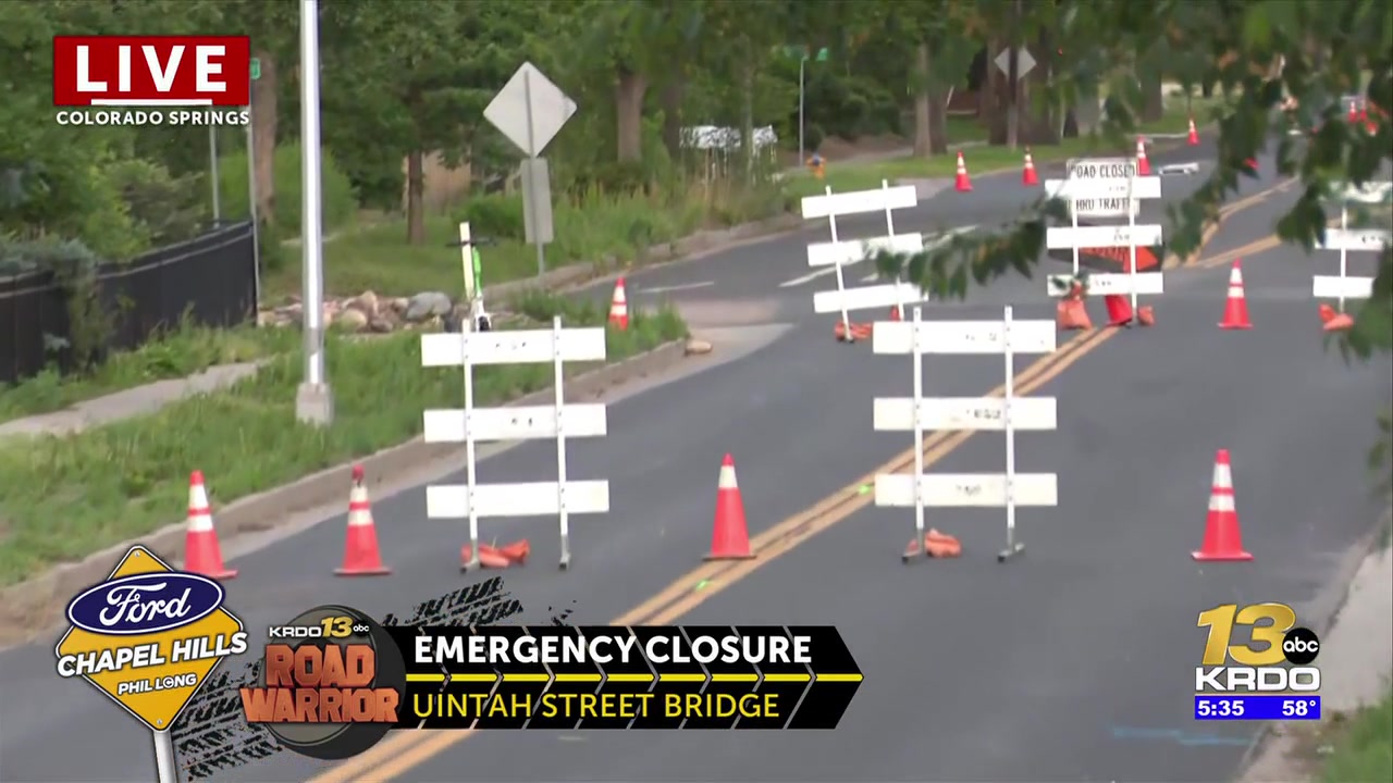 Four blocks of Uintah Street east of downtown Colorado Springs closed for emergency repairs