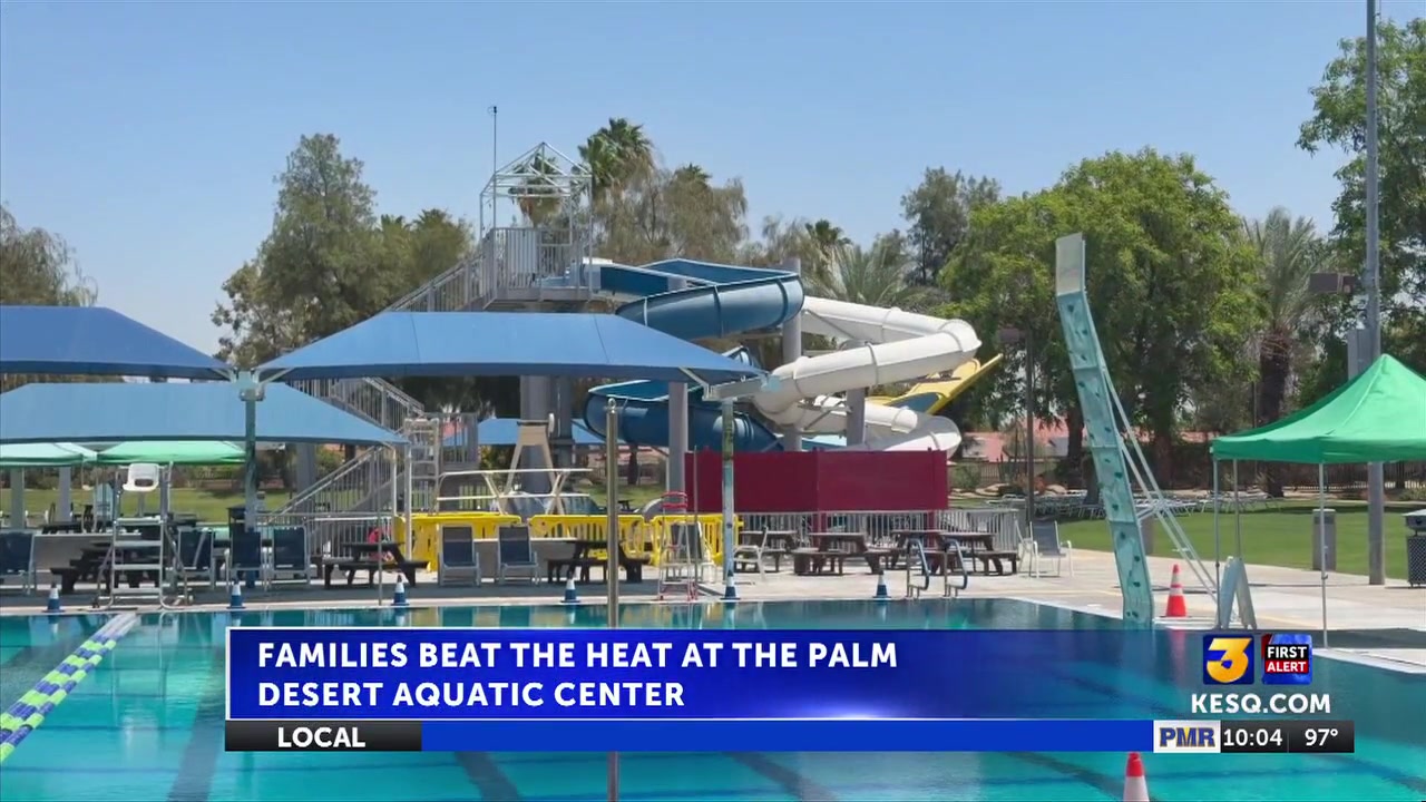 Families beat the heat at the Palm Desert Aquatic Center