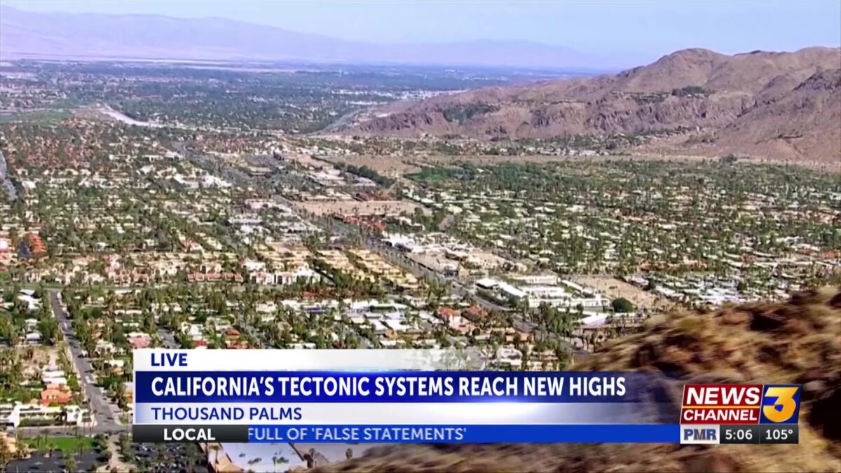 California’s tectonic systems at highest levels of stress in 1