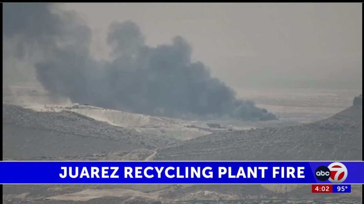Recycling plant fire sends plumes of smoke into sky