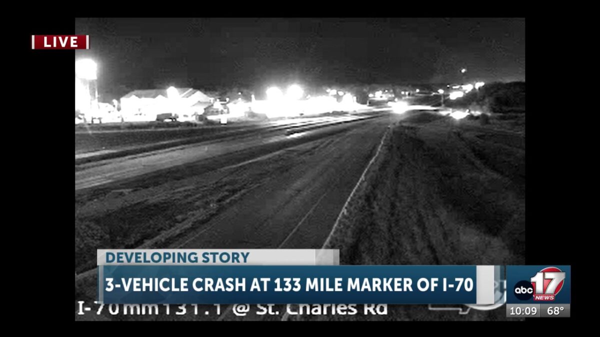Three vehicles involved in I-70 crash at St. Charles Road exit in Columbia