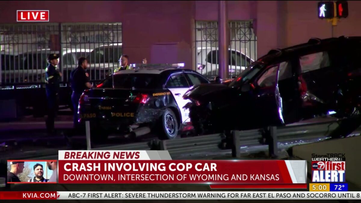 Crash involving EPPD unit in Downtown El Paso
