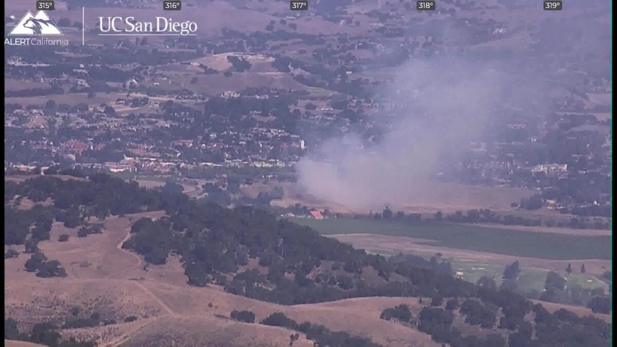 Vegetation Fire Sparks Feet Away from Mission Santa Inés