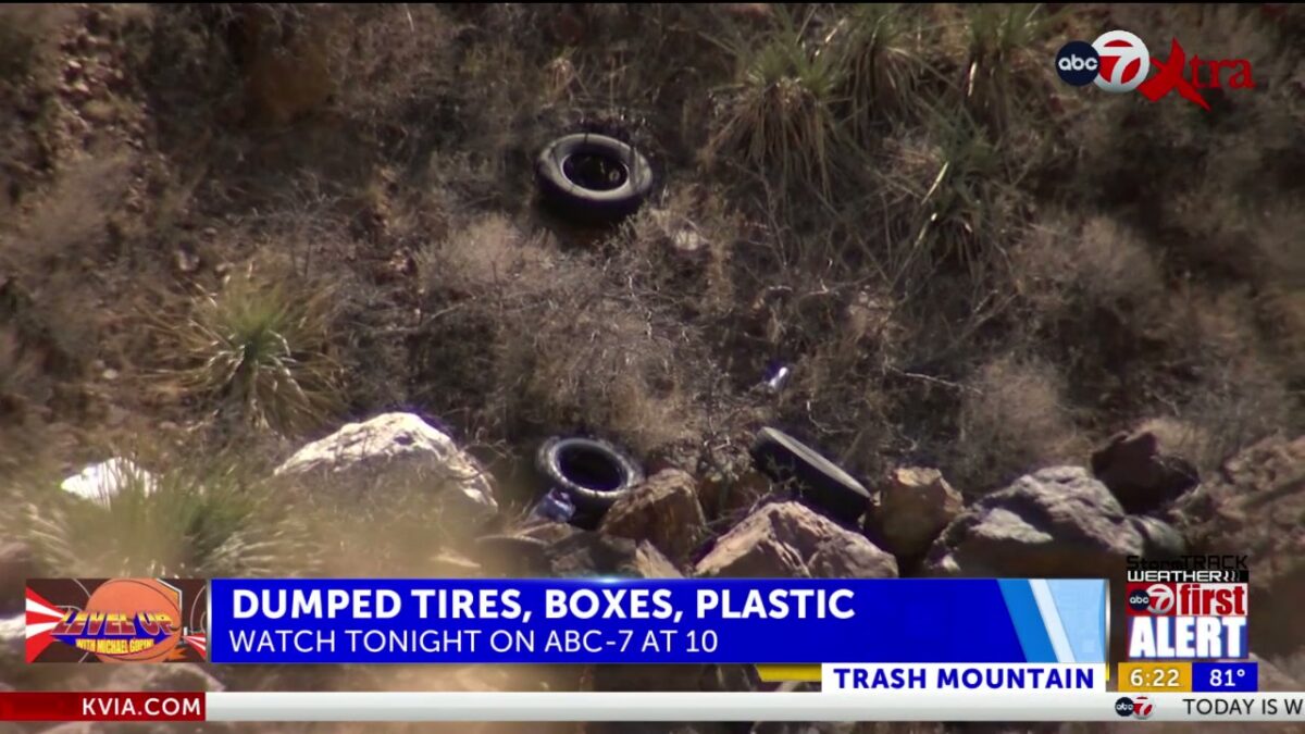 What happens to illegally-dumped trash along Transmountain Road?