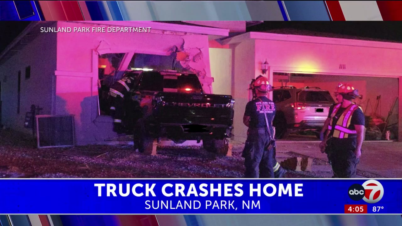 Dog rescued after truck crashes into Sunland Park home