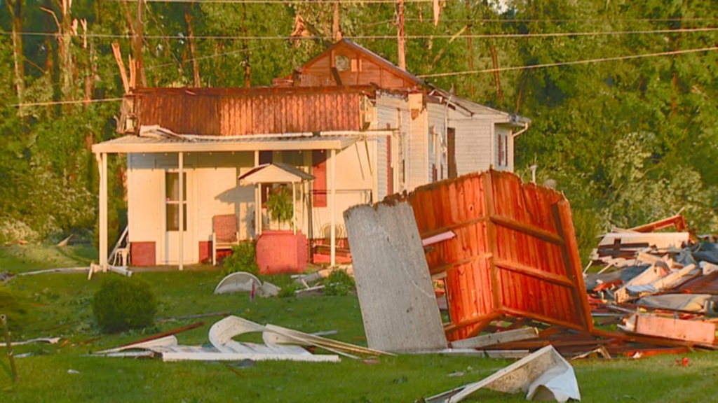 A 93-year-old Army veteran and his wife survived after a tornado with 130 mph winds destroyed their home Wednesday night in Gosport.